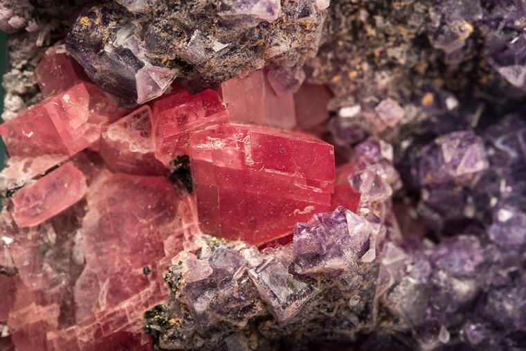 RHODOCHROSITE with FLUORITE
